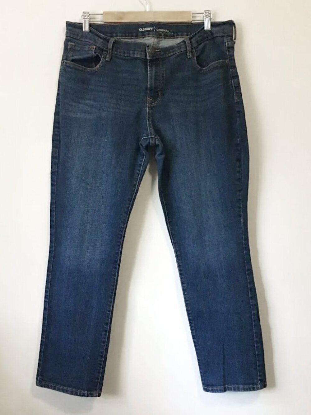 Old Navy Classic Original Mid Rise Jeans 14P Petite Short Dark Blue Denim